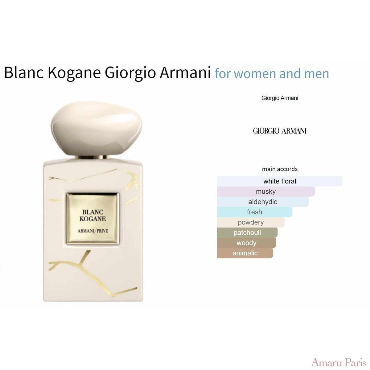 Blanc Kogane Giorgio Armani for women and men - ParfumAmaruParis