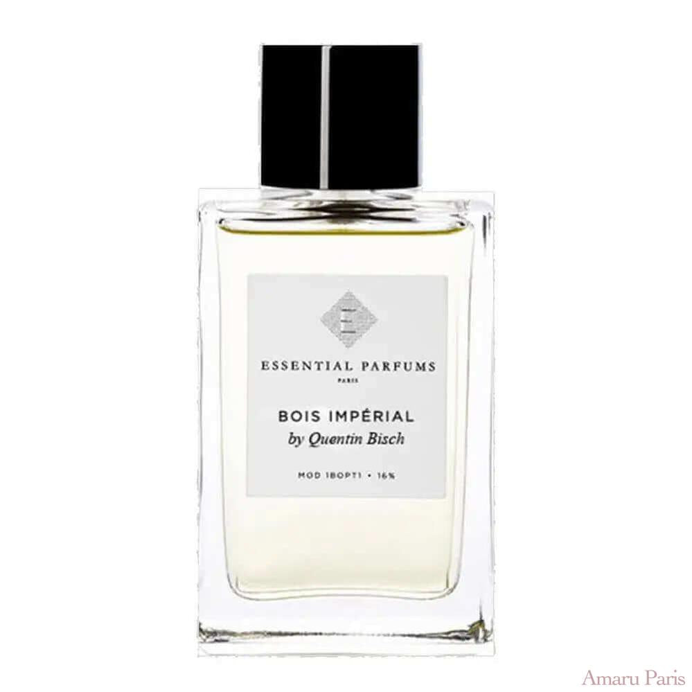 Bois Impérial d'Essential Parfums – flacon original et fiole décant Amaru Paris