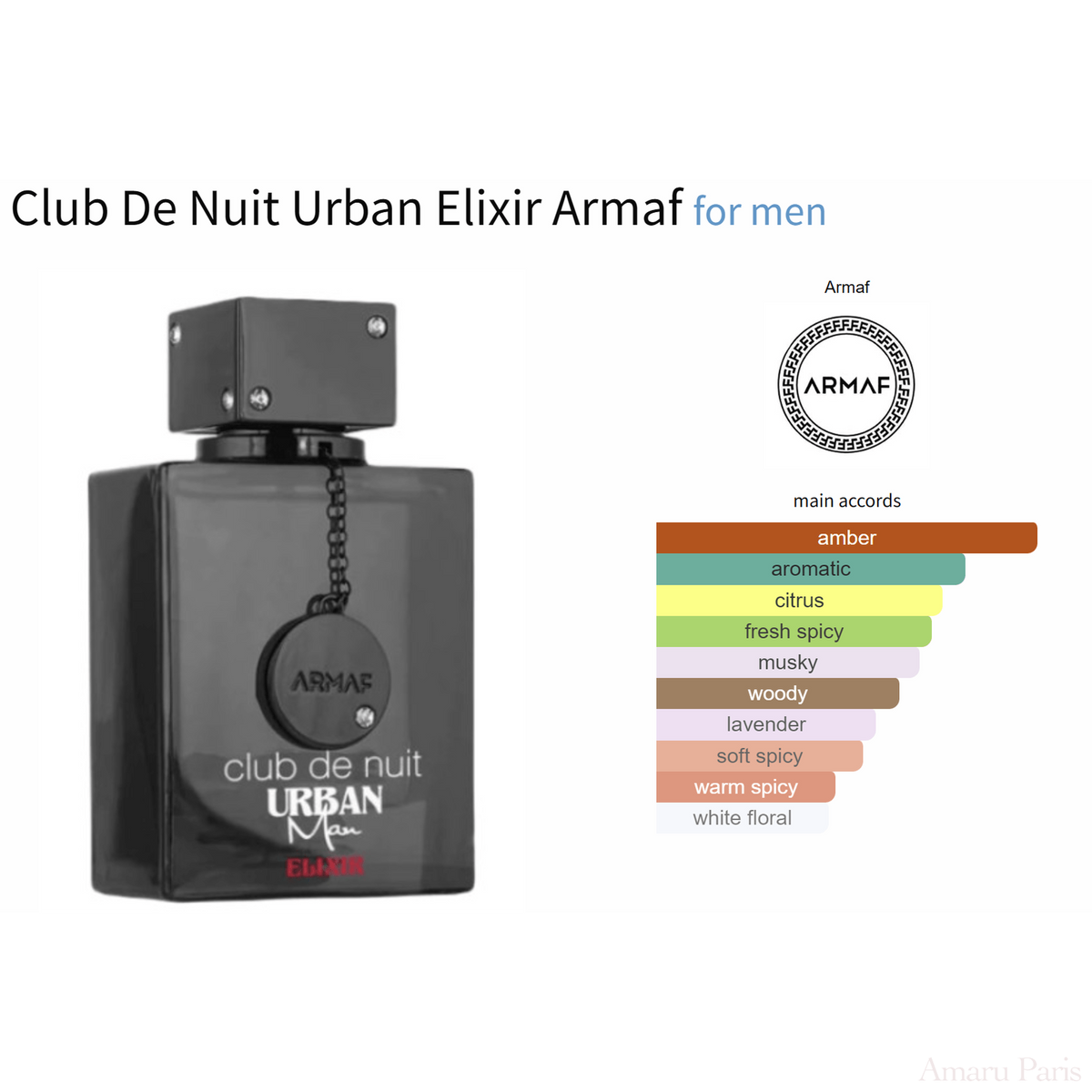Club De Nuit Urban Elixir Armaf for men - ParfumAmaruParis