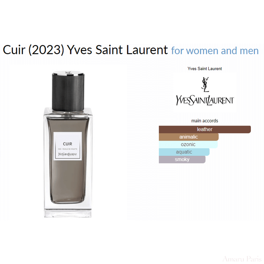 Cuir (2023) Yves Saint Laurent for women and men Decant Samples - ParfumAmaruParis