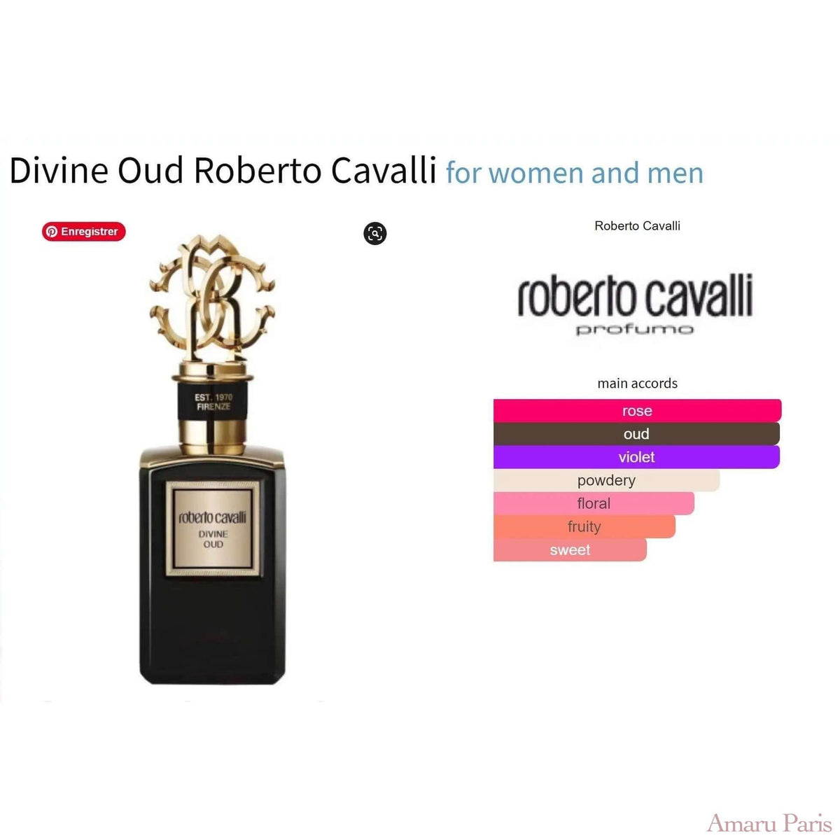 Divine Oud Roberto Cavalli for women and men Decant Fragrance Samples - ParfumAmaruParis
