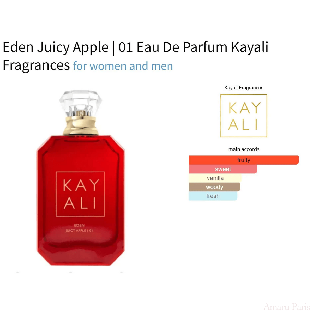 Eden Juicy Apple | 01 Eau De Parfum Kayali Fragrances for women and men Decant Fragrance Samples - ParfumAmaruParis