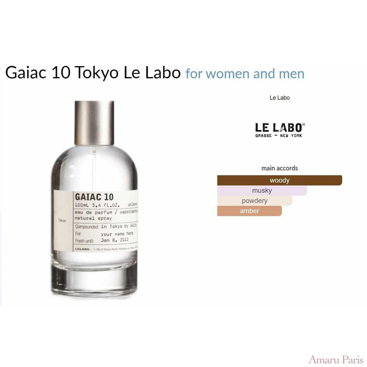 Gaiac 10 Tokyo Le Labo for women and men - ParfumAmaruParis