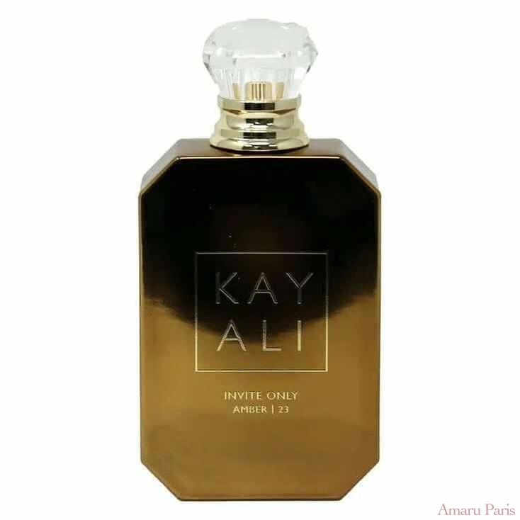 Invite Only Amber | 23 de Kayali – flacon original et fiole décant Amaru Paris