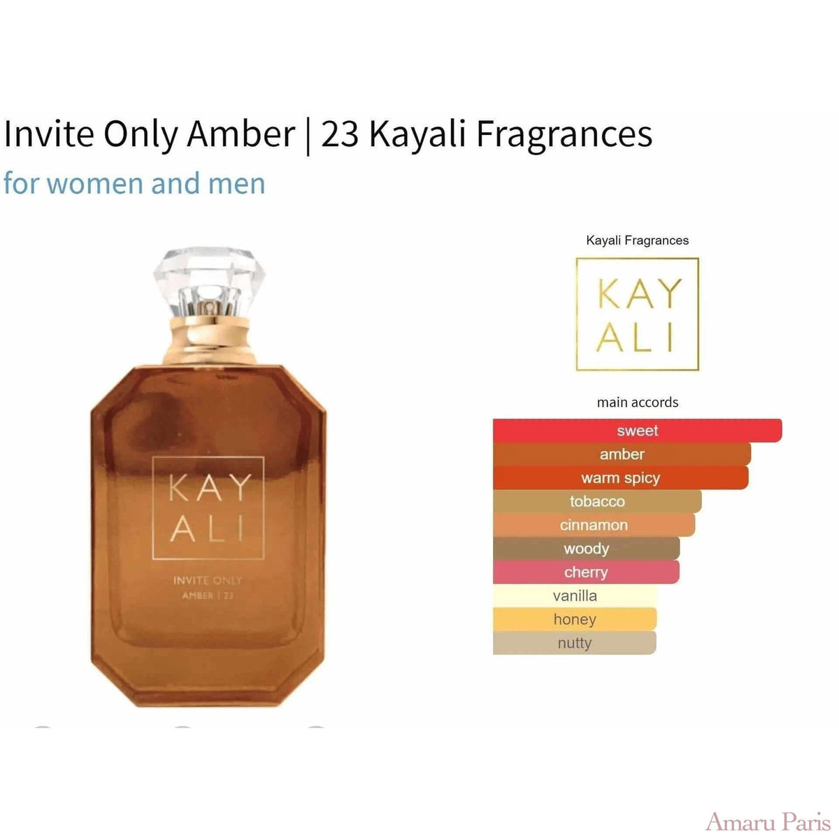 Invite Only Amber | 23 Kayali Fragrances for women and men Decant Fragrance Samples - ParfumAmaruParis