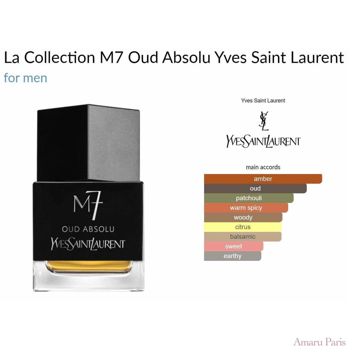 La Collection M7 Oud Absolu Yves Saint Laurent for men - ParfumAmaruParis