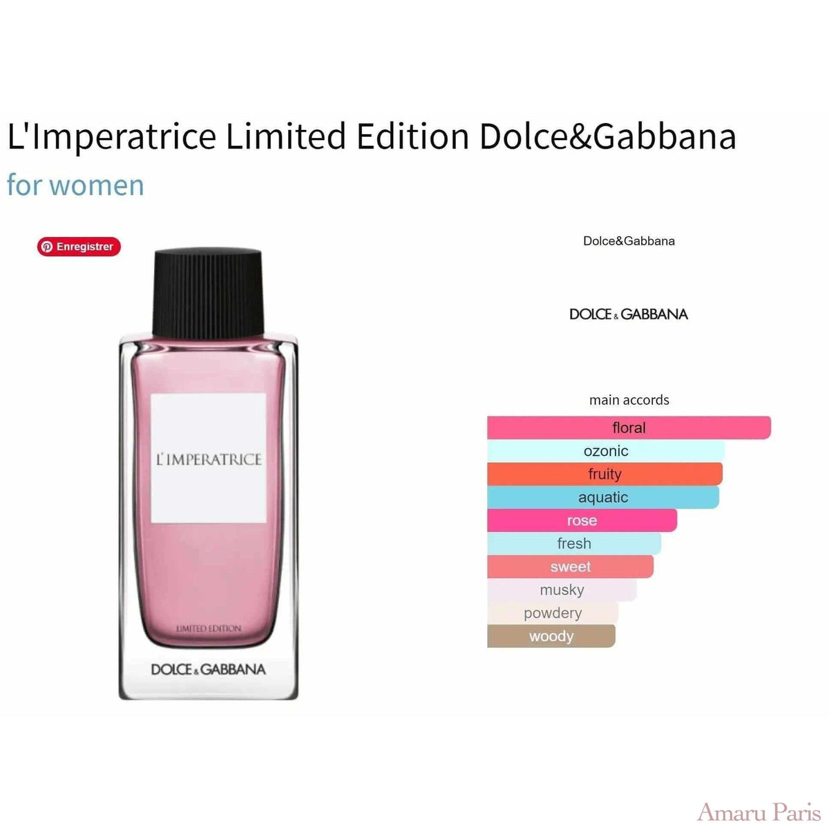 L'Imperatrice Limited Edition Dolce&Gabbana for women Decant Fragrance Samples - ParfumAmaruParis