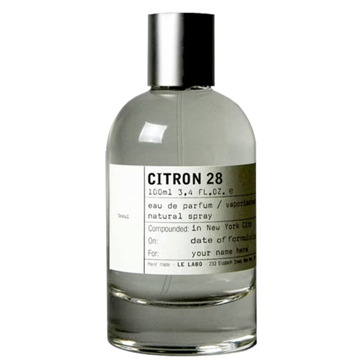Citron 28 Seoul de Le Labo – flacon original et fiole décant Amaru Paris