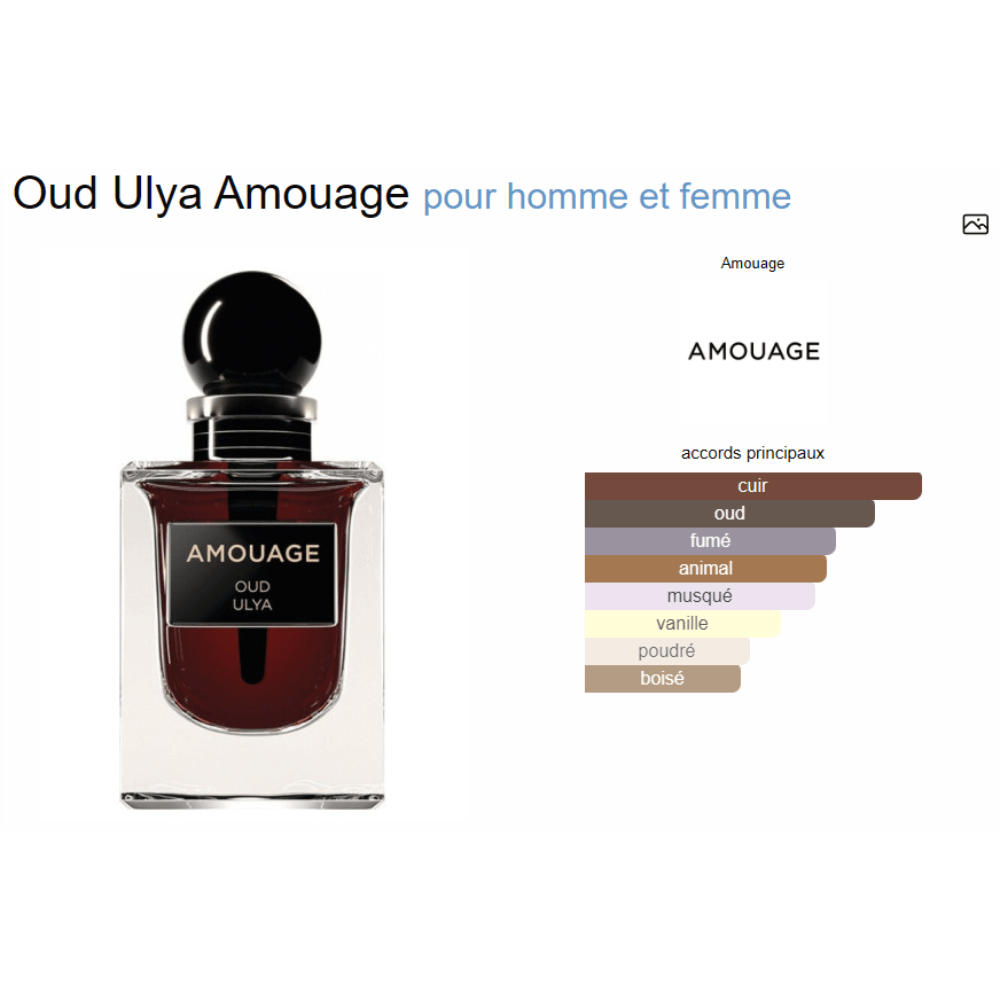 Parfum Incense Oud Ulya Amouage unisexe - ParfumAmaruParis