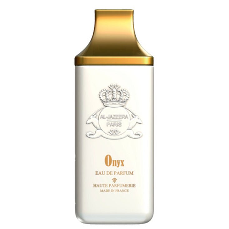 Onyx d'Al Jazeera Perfumes – flacon original et fiole décant Amaru Paris