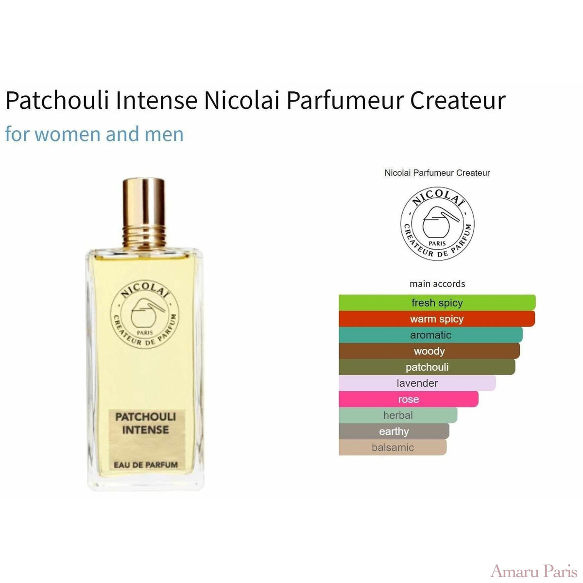 Patchouli Intense Nicolai Parfumeur Createur for women and men - AmaruParis