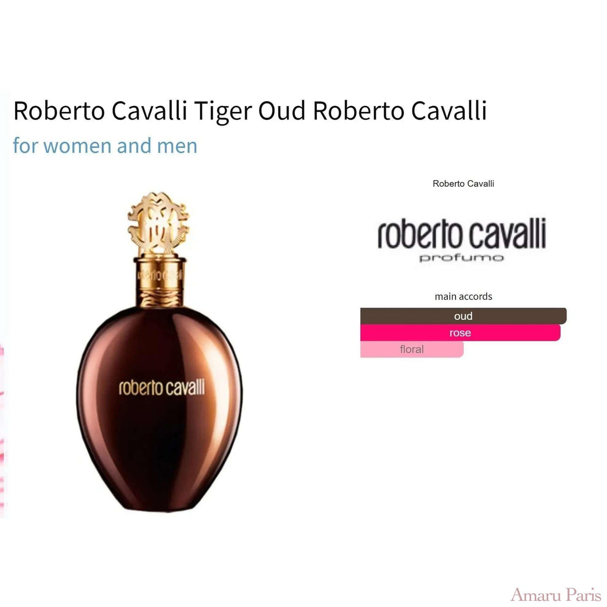 Roberto Cavalli Tiger Oud Roberto Cavalli for women and men Decant Fragrance Samples - ParfumAmaruParis