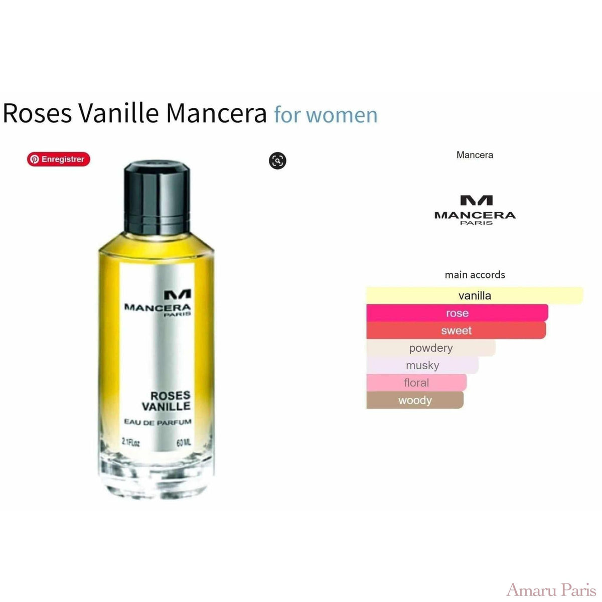 Roses Vanille Mancera for women Decant Fragrance Samples - ParfumAmaruParis