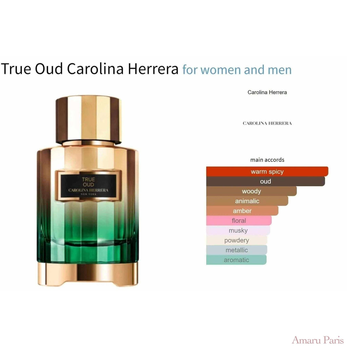 True Oud Carolina Herrera for women and men Decant Fragrance Samples - ParfumAmaruParis
