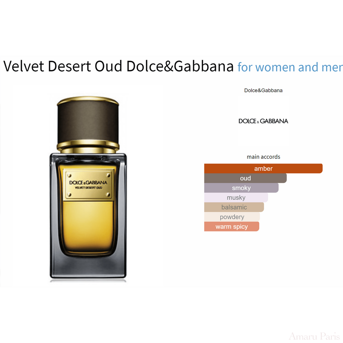 Velvet Desert Oud Dolce&Gabbana for women and men - ParfumAmaruParis