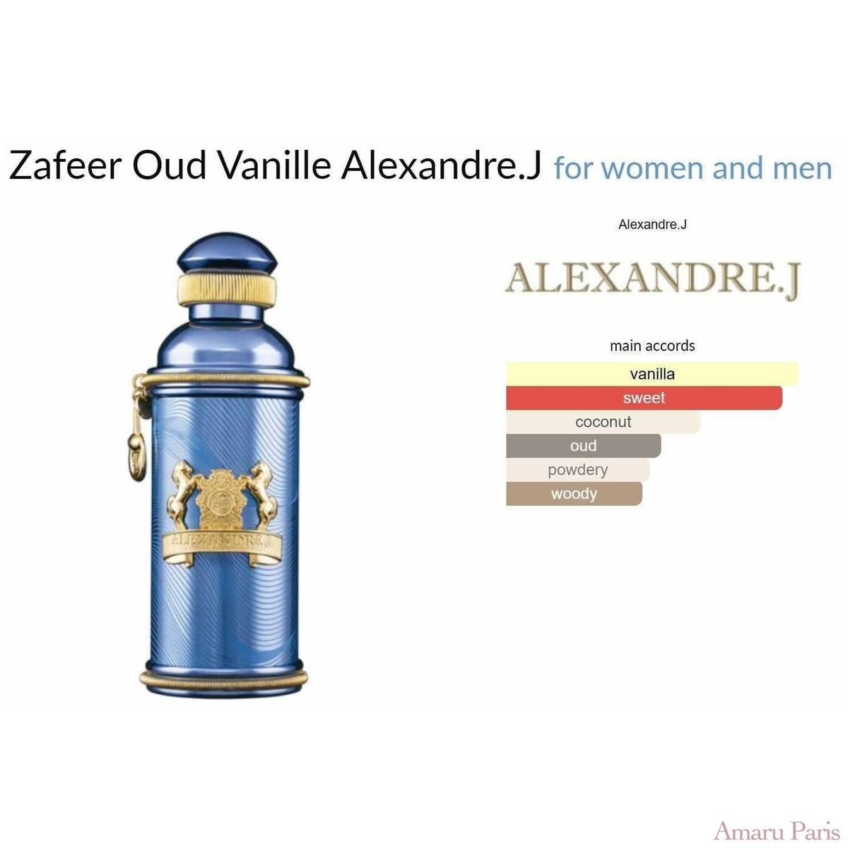 Zafeer Oud Vanille Alexandre.J for women and men - ParfumAmaruParis
