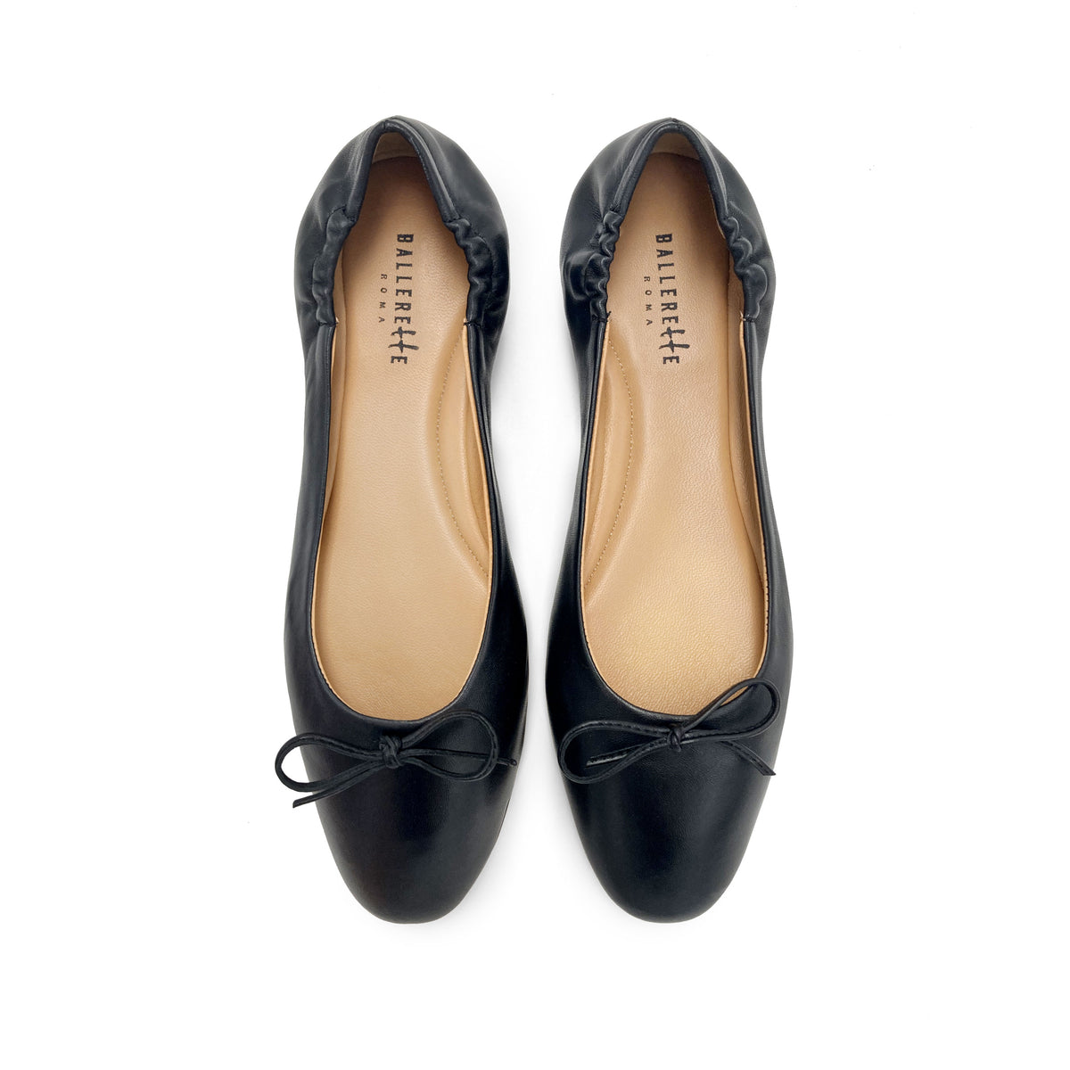Ballerine a sacchetto nere in pelle