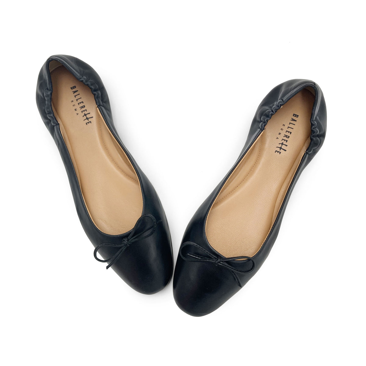 Ballerine a sacchetto nere in pelle