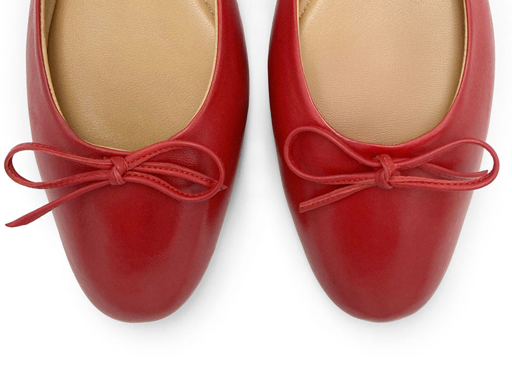 Rote Sacchetto-Ballerinas aus Leder