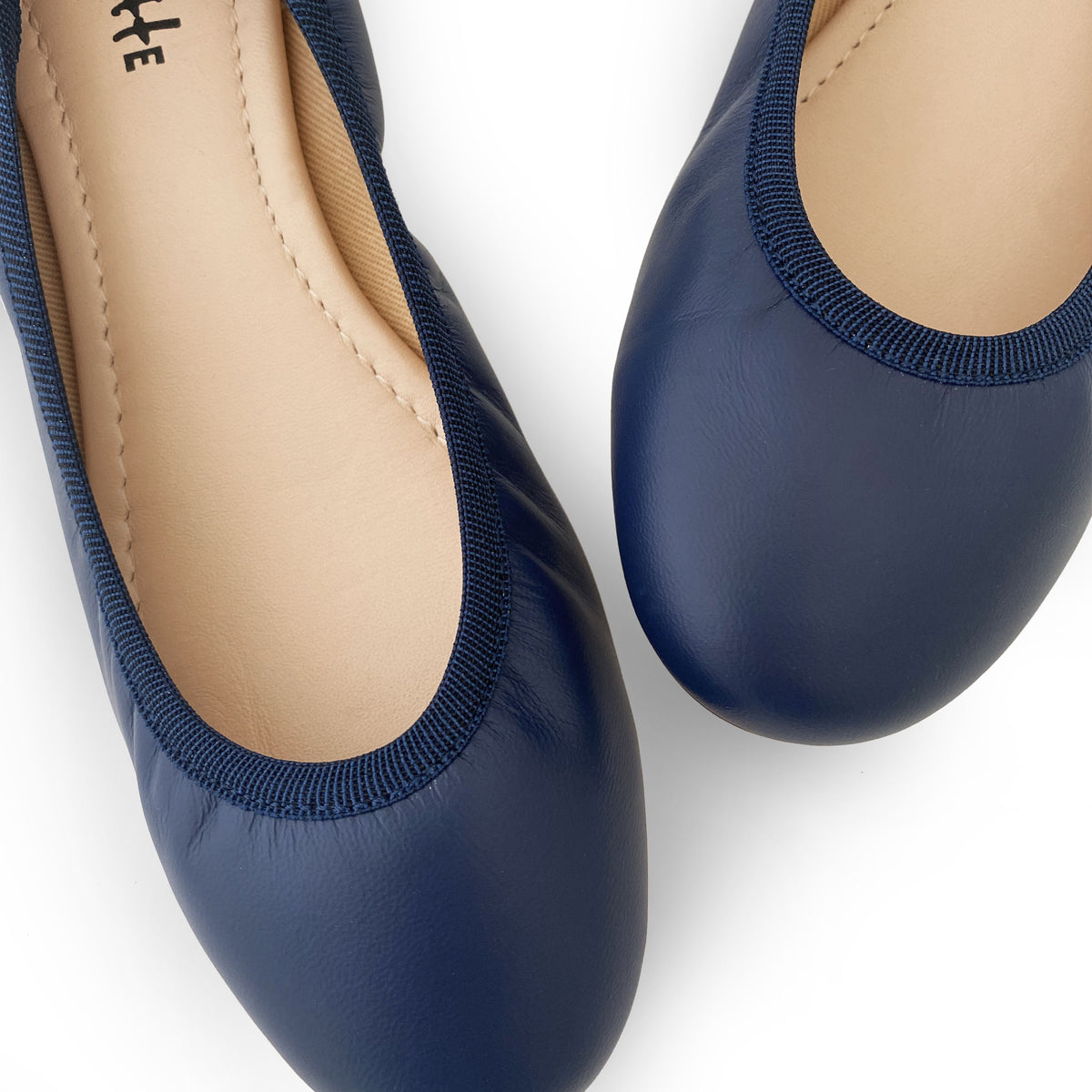 Ballerine con elastico in pelle blu