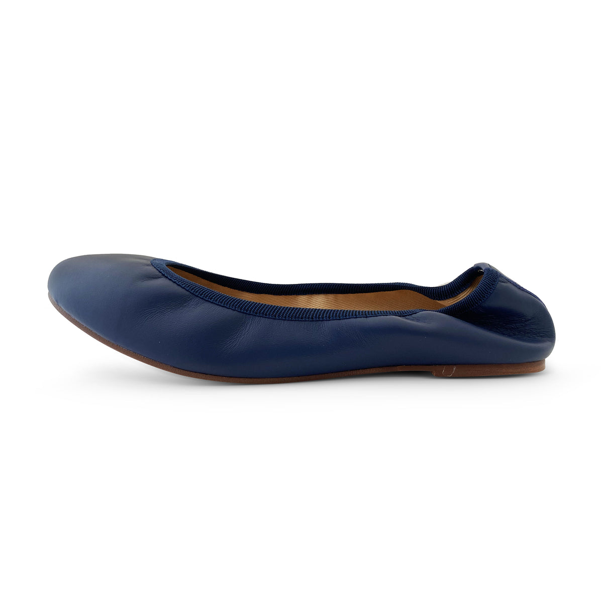 Ballerine con elastico in pelle blu