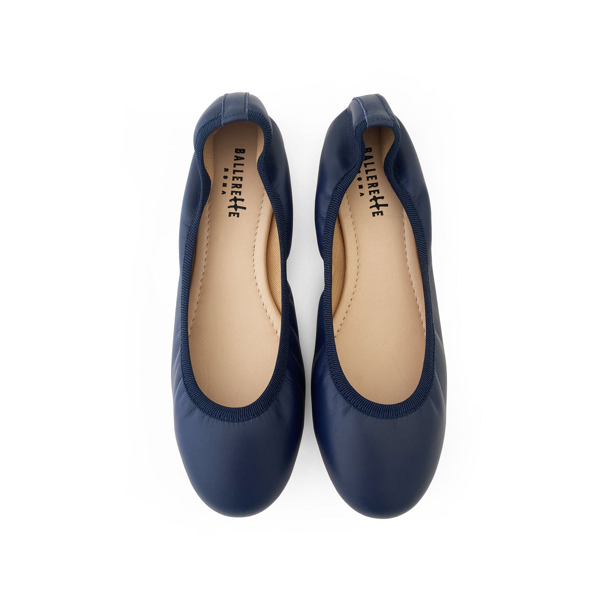 Ballerine con elastico in pelle blu