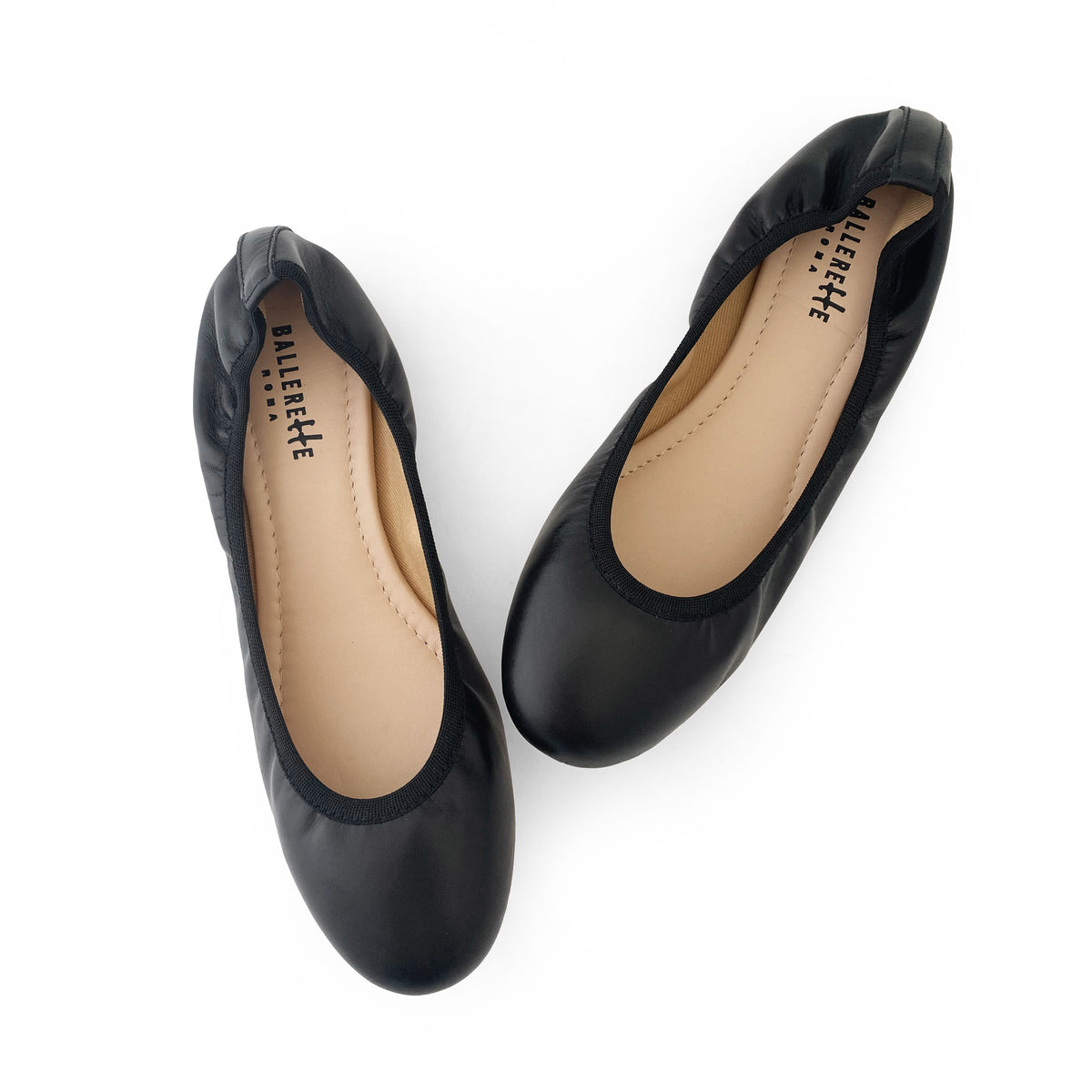 Ballerine con elastico in pelle nera