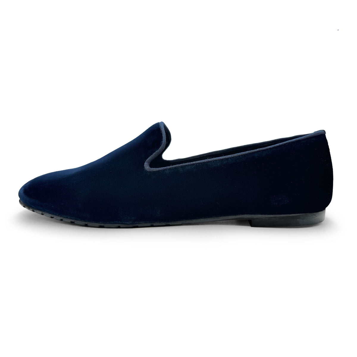 Slippers femme en velours bleu
