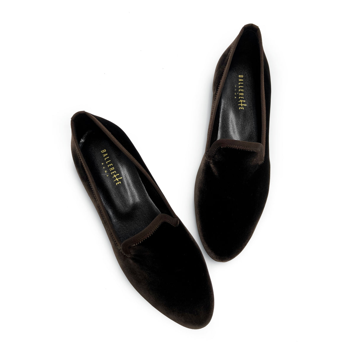 Slippers da donna marroni in velluto