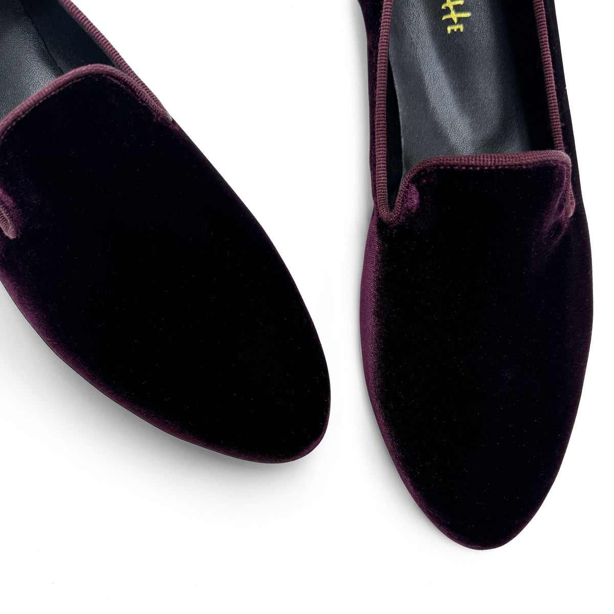 Slippers femme en velours bordeaux