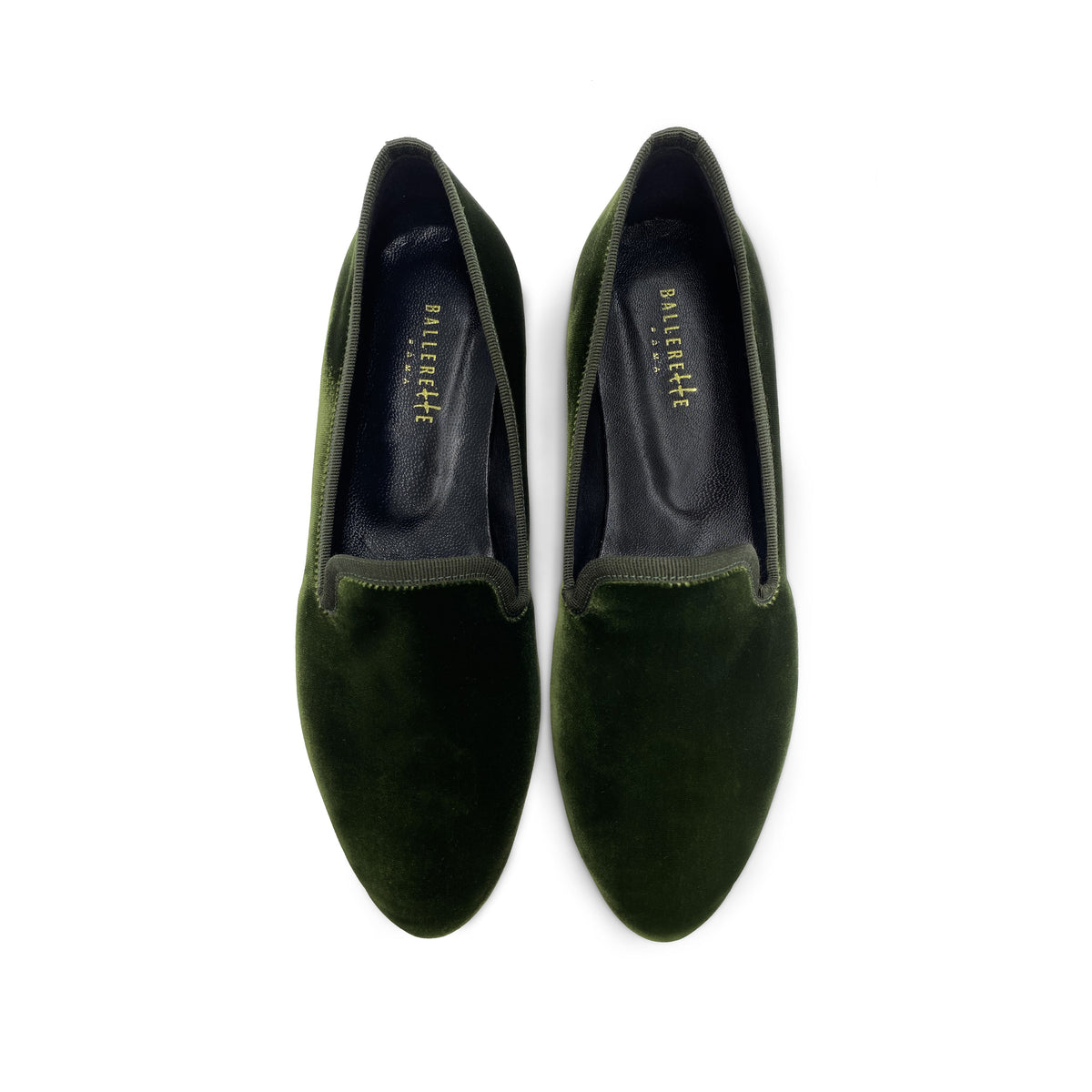 Slippers da donna in velluto verde bosco