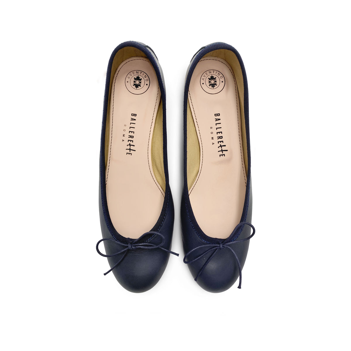 Ballerine in pelle blu con tacco alto