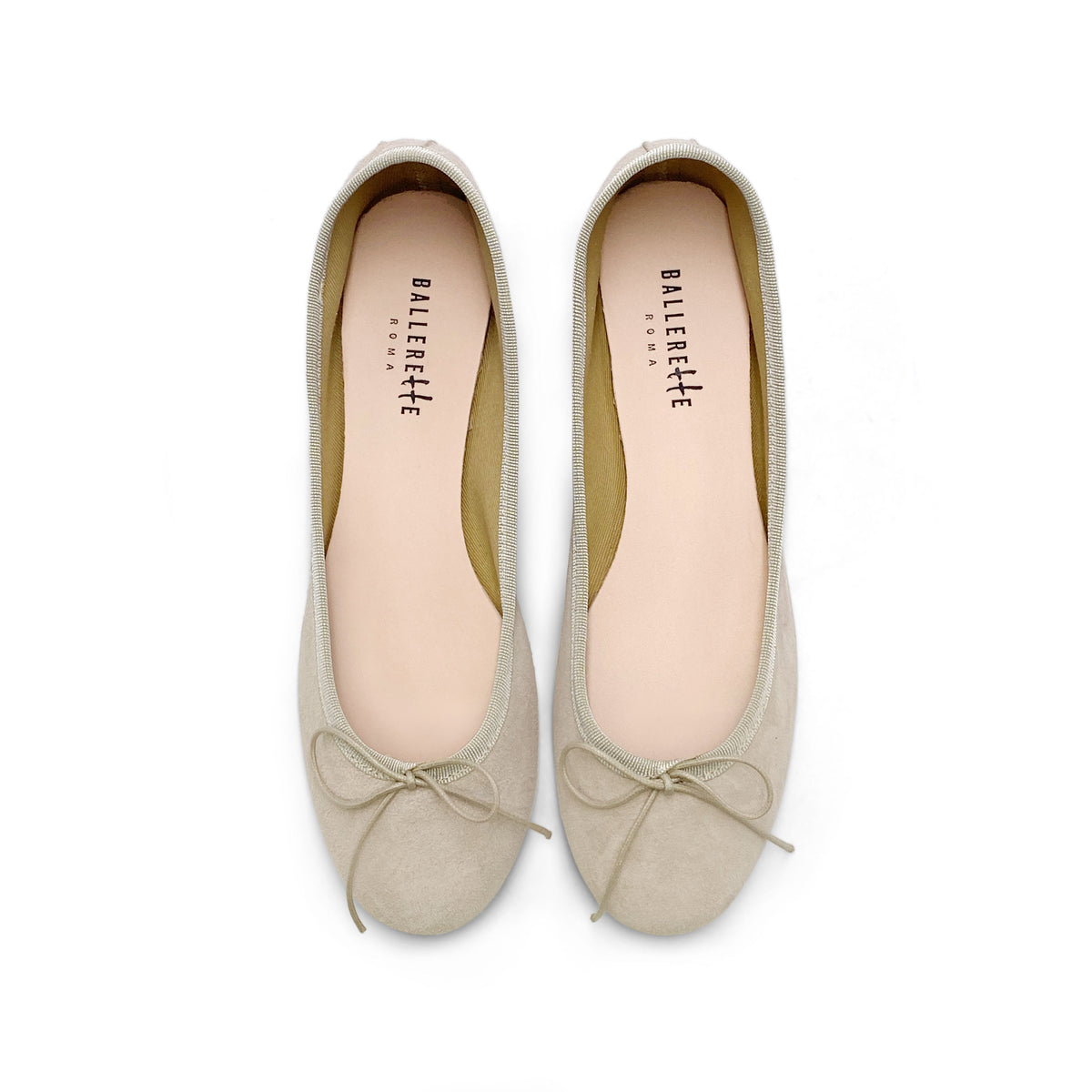 Ballerine in camoscio beige