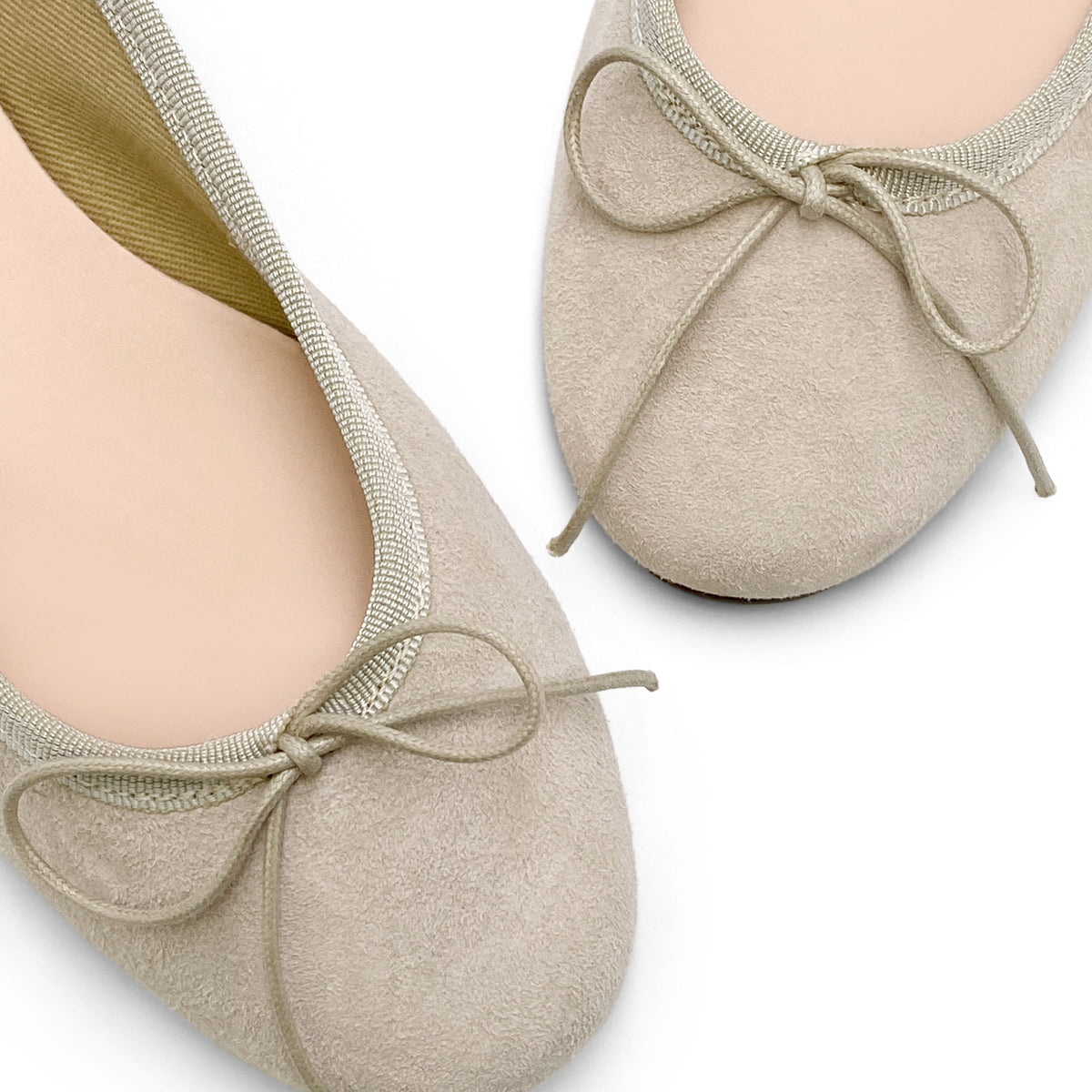 Ballerine in camoscio beige