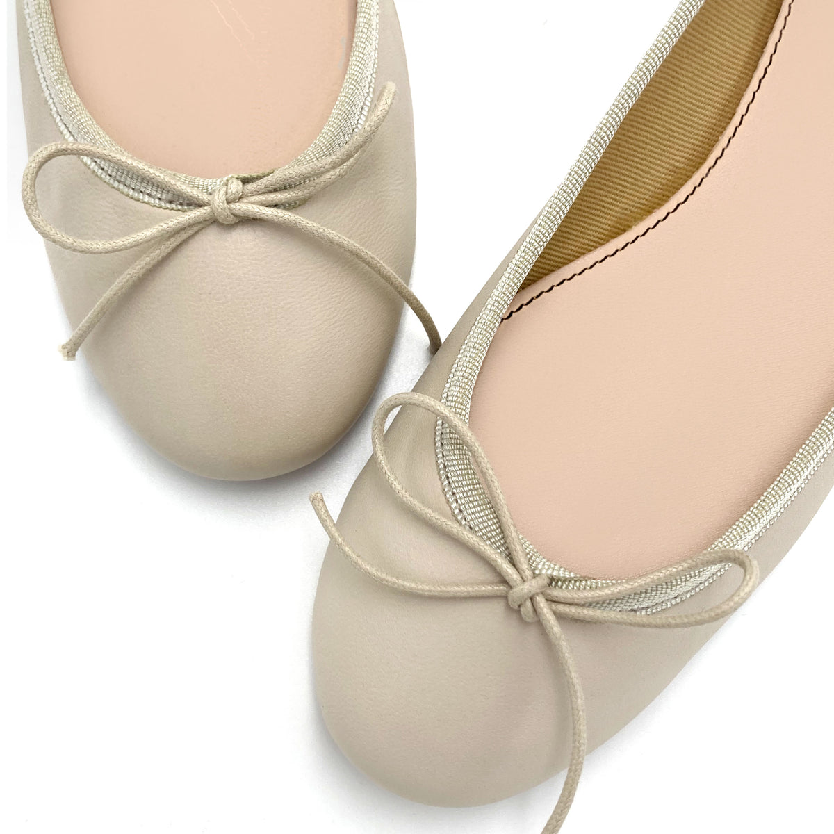 Ballerine in pelle beige
