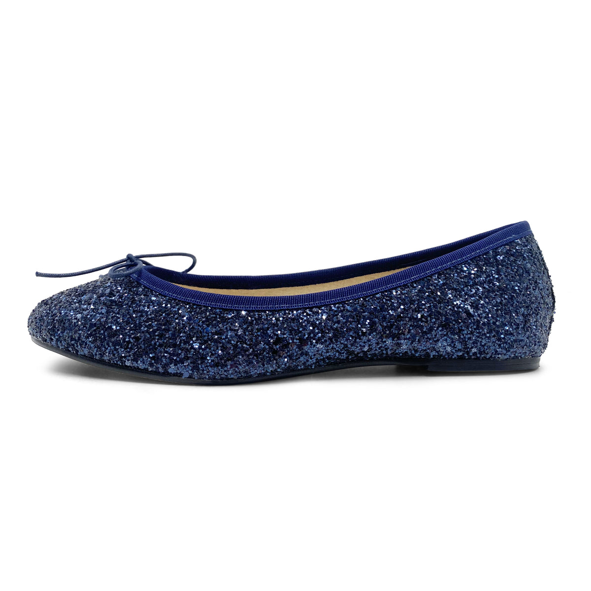 TT GO GREEN Kollektion - Blaue Glitzer-Ballerinas aus ECO-Stoff