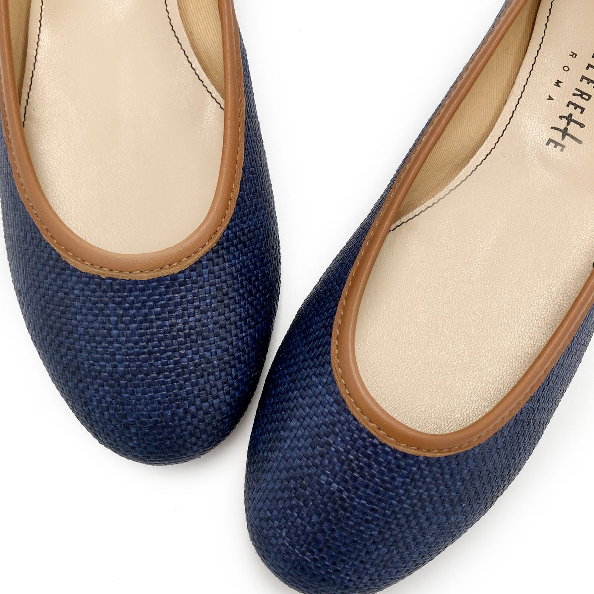 Ballerine estive blu in rafia