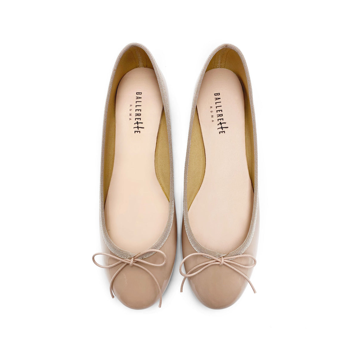 Ballerine rosa cipria in pelle vernice