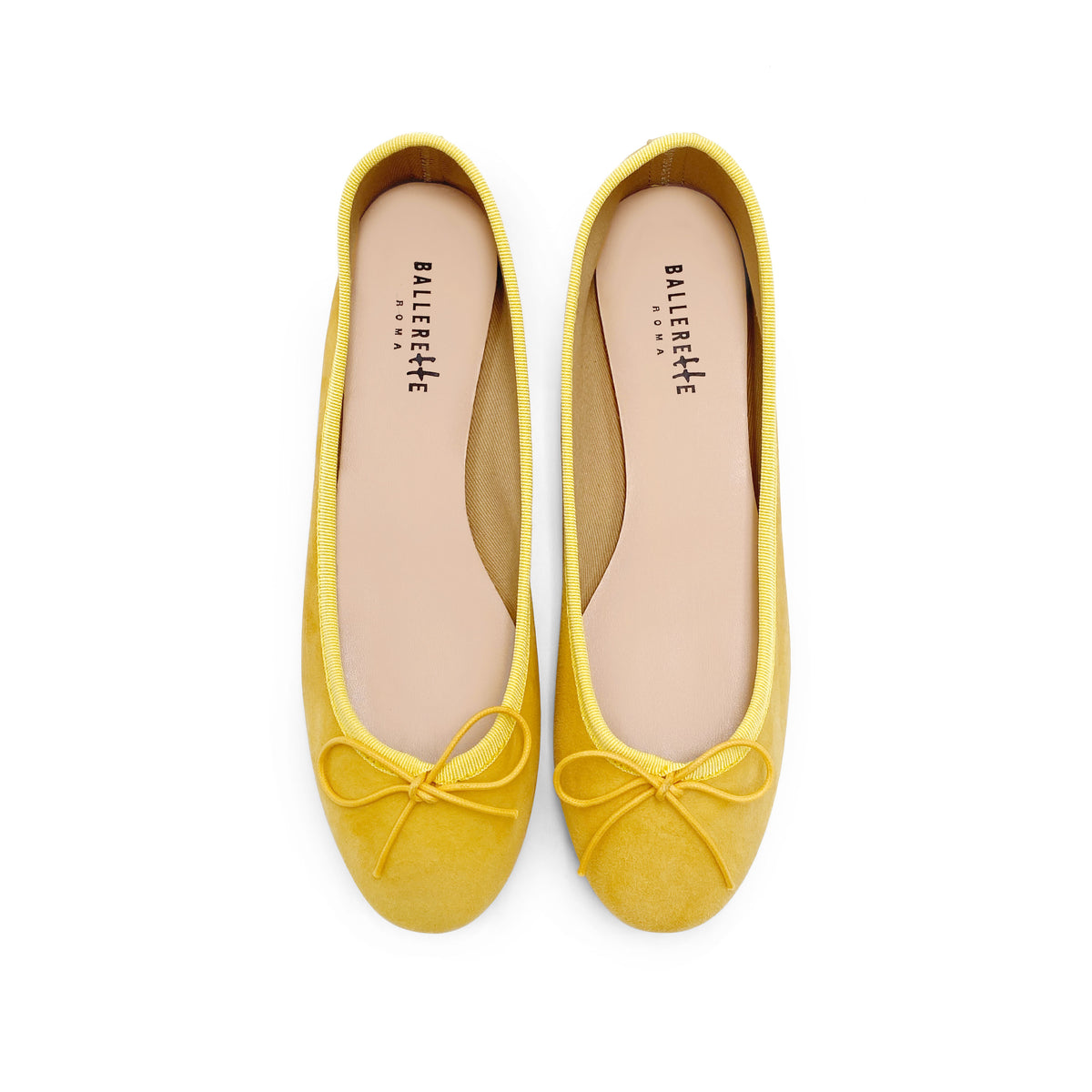 Ballerines en daim jaune