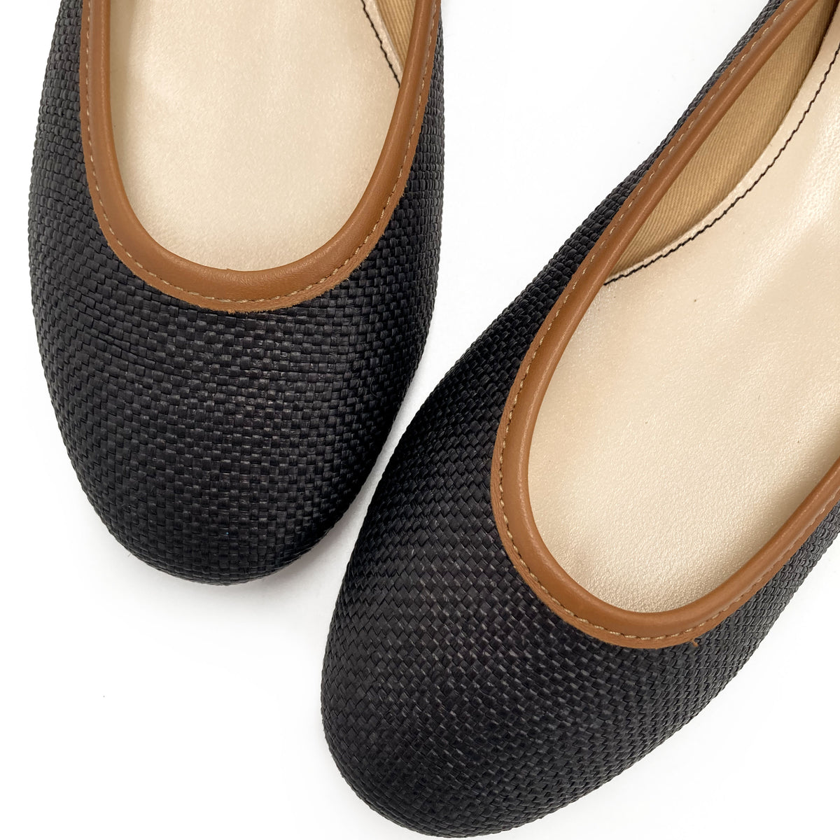 Ballerine estive nere in rafia