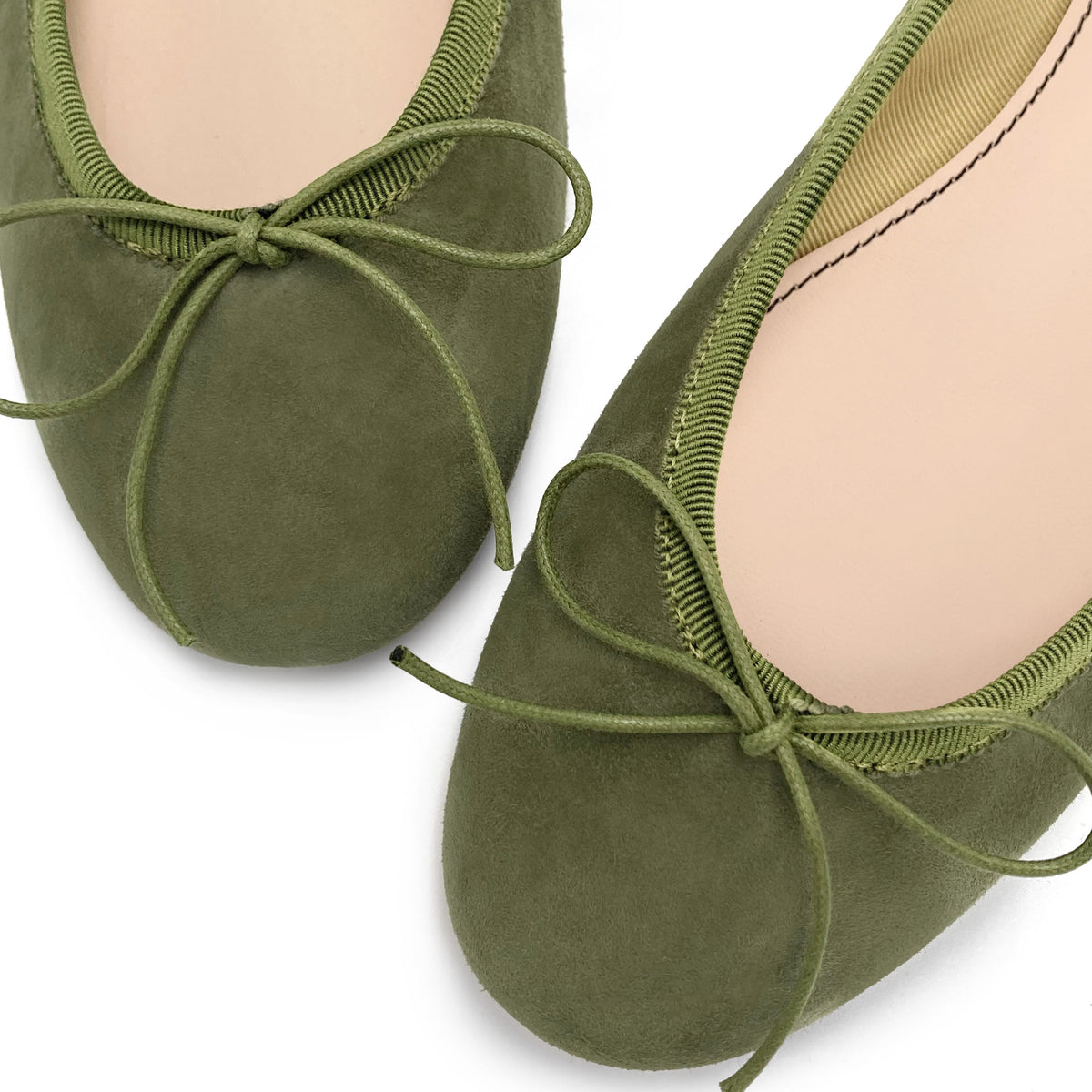 Ballerines en daim vert