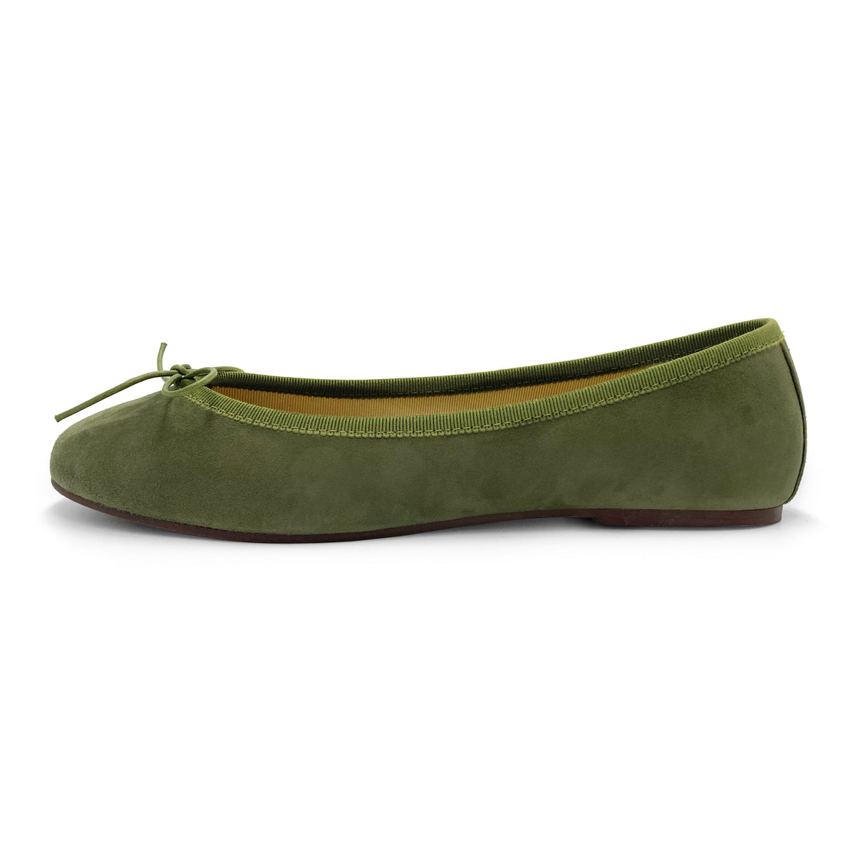 Ballerines en daim vert