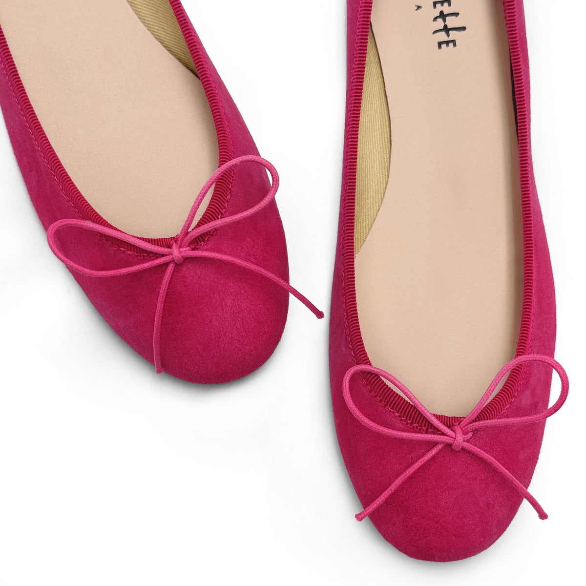 Pflaumenfarbene Wildlederballerinas