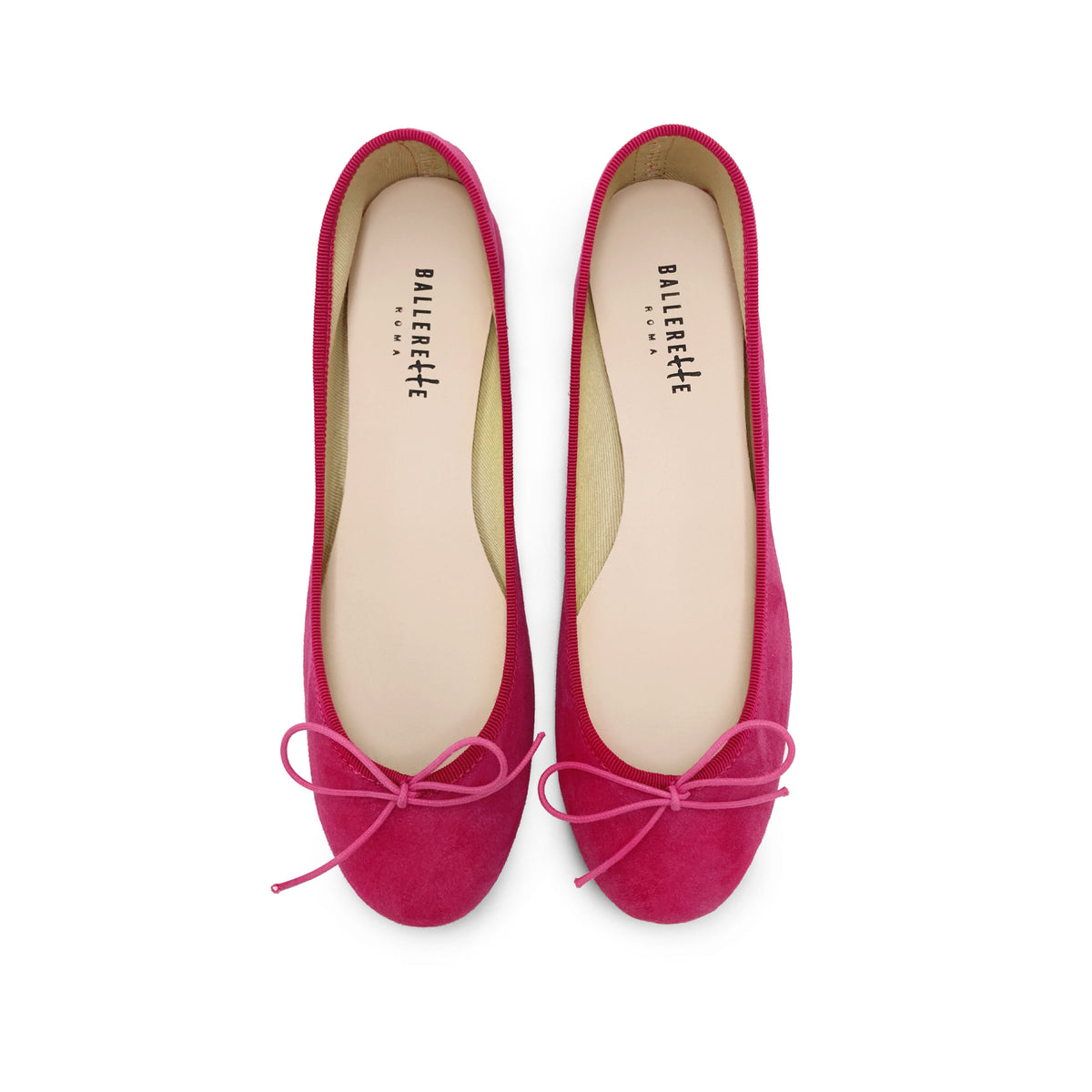 Pflaumenfarbene Wildlederballerinas
