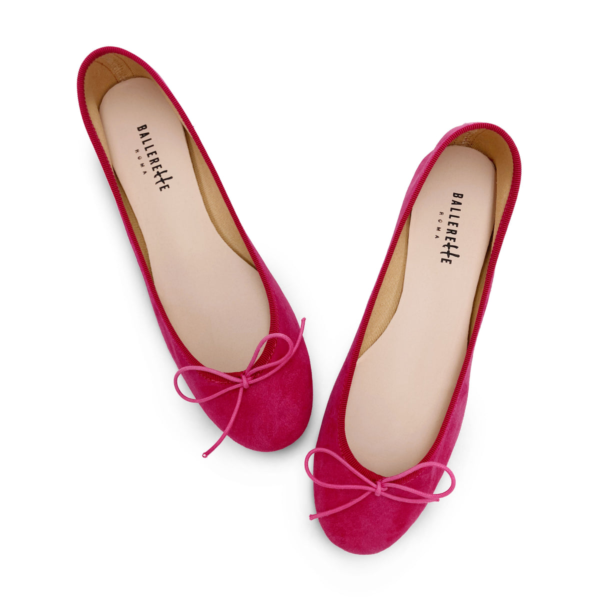Pflaumenfarbene Wildlederballerinas