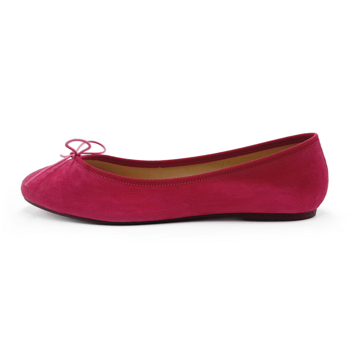 Pflaumenfarbene Wildlederballerinas