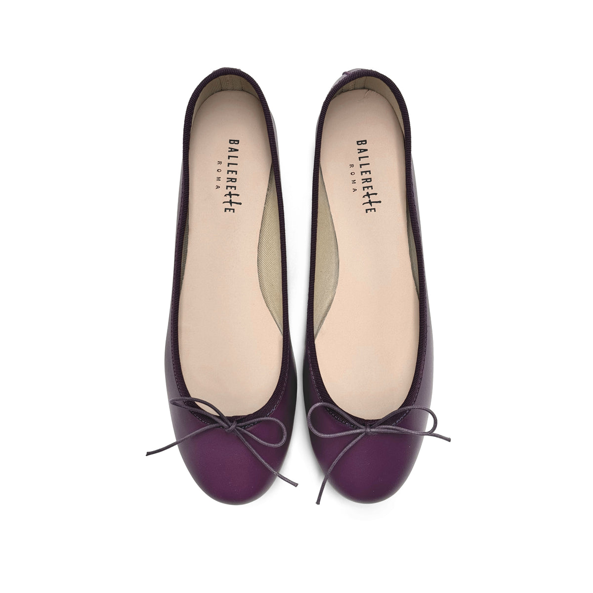 Lilafarbene Lederballerinas