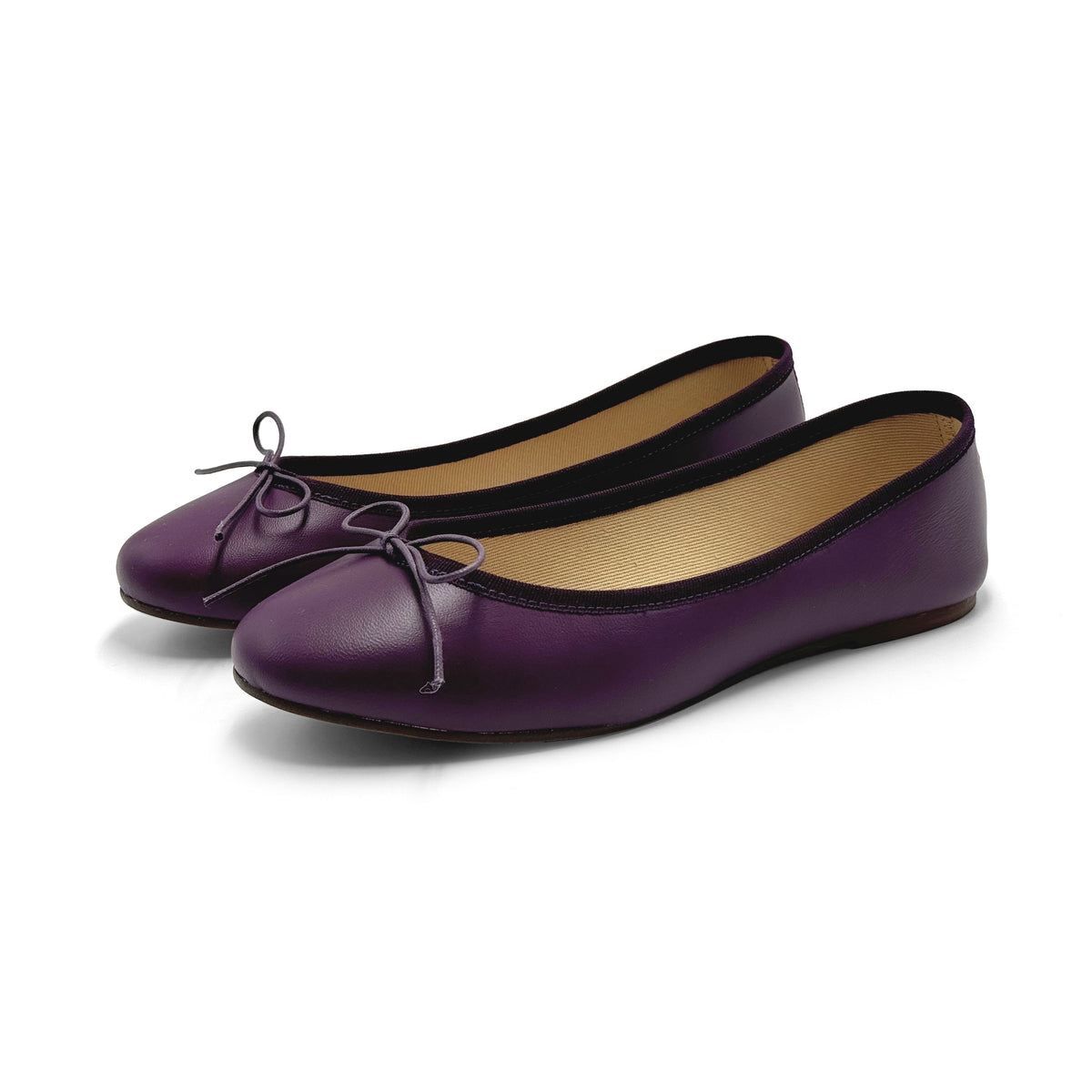 Lilafarbene Lederballerinas