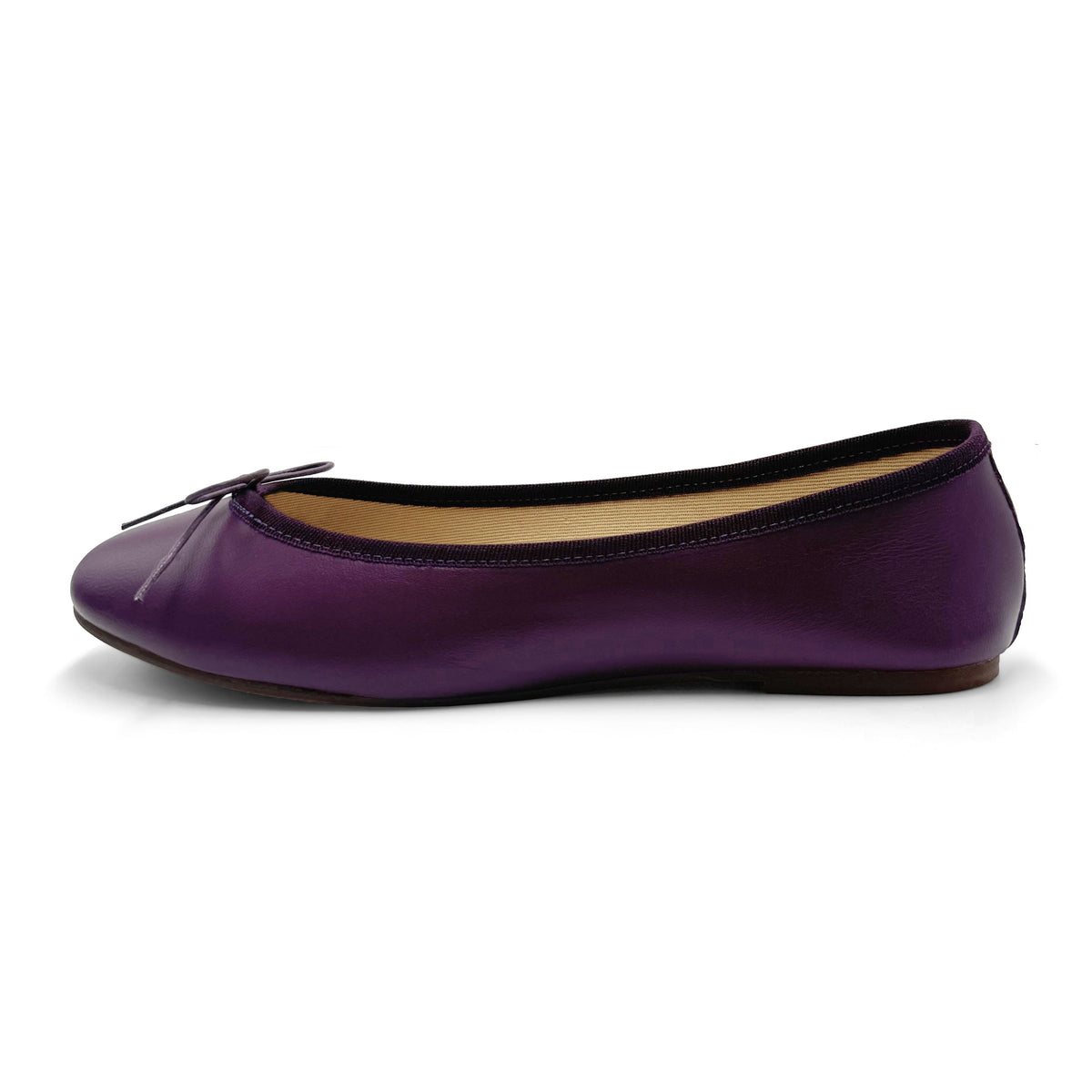 Lilafarbene Lederballerinas