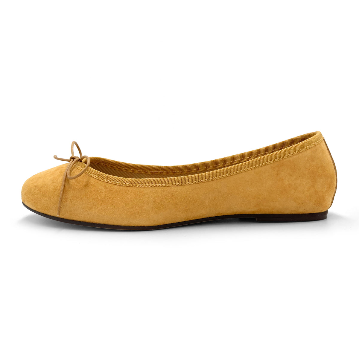 Senfgelbe Wildlederballerinas